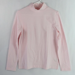 Croft & Barrow Women's Pastel Pink Long Sleeve Mock Neck Shirt Size Small