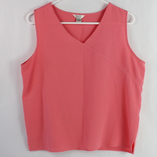 Christopher & Banks Pink Sleeveless Cross Over V Neckline Tank Top Size Medium