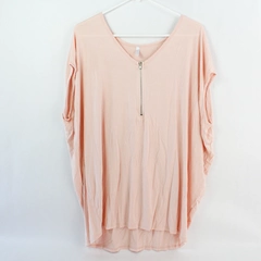 Pink Blush Women's Relaxed Fit Pink Quarter Zip T-Shirt Size Large 