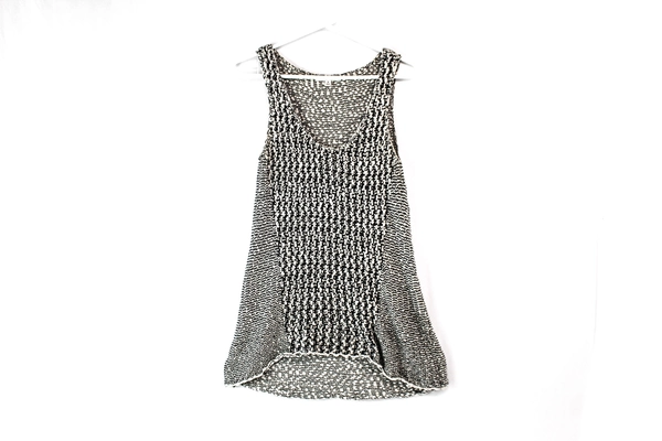 CAbi Black and White Knit Sleeveless Top Women's Size Small