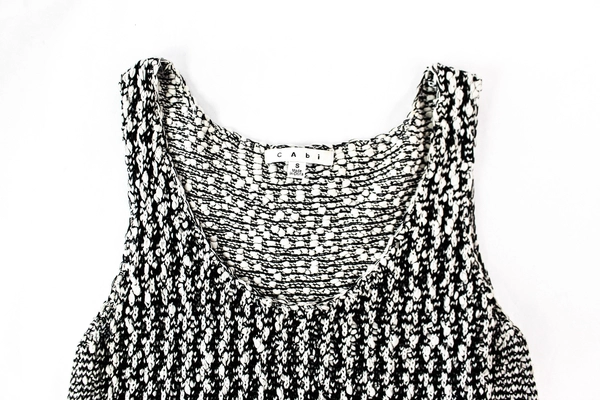 CAbi Black and White Knit Sleeveless Top Women's Size Small