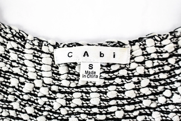 CAbi Black and White Knit Sleeveless Top Women's Size Small