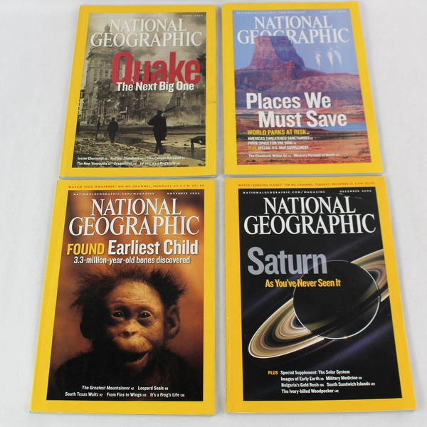Lot of 4 National Geographic Magazines 2006 April & October- December Issues