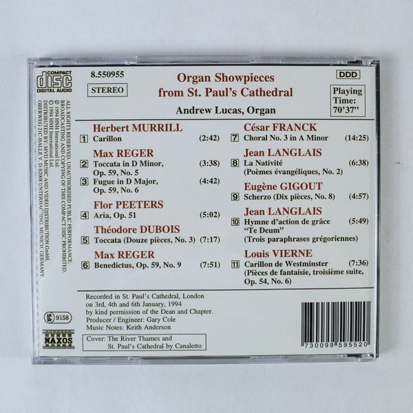 Organ Showpieces CD by Andrew Lucas St. Paul's Cathedral Music 1994