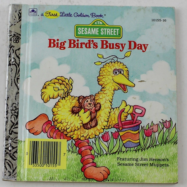 Big Bird's Busy Day Book Sesame Street Golden Press 1987 Good Condition