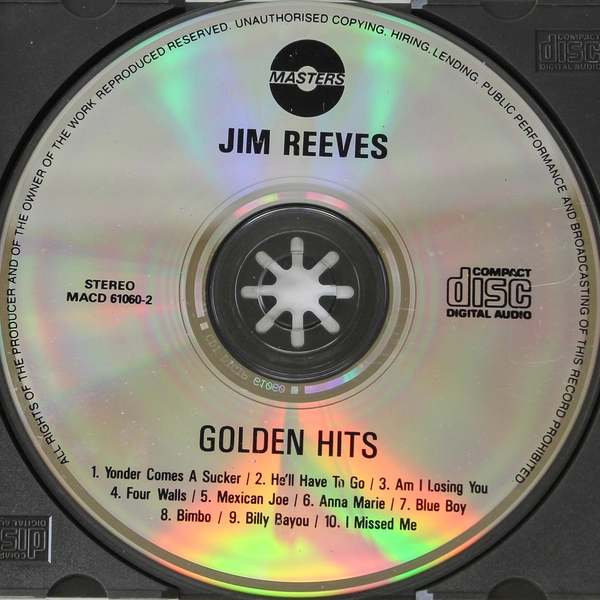Jim Reeves Golden Hits CD 1996 Masters Music Flawed
