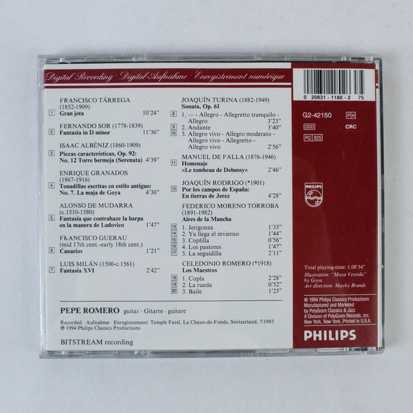 Pepe Romero Noches De España CD Romantic Guitar Classics 1994 Good Condition