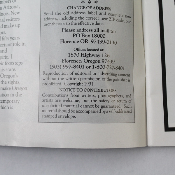Vintage Oregon Coast Magazine 1992 January/Febuary Issue