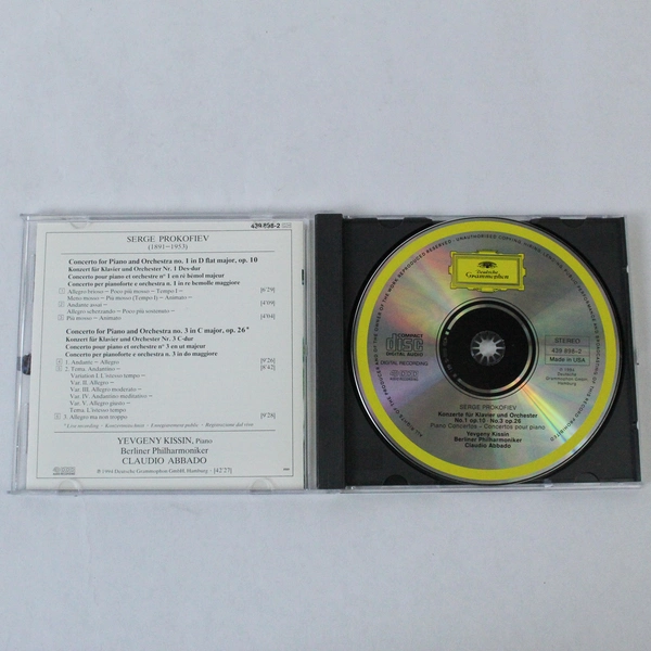 Prokofiev Piano Concertos Nos 1 and 3 Music CD 1994 Deutsche Grammophone