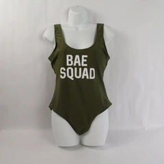 No Boundaries Juniors One Piece Bathing Suit Size L Olive Green Bae Squad