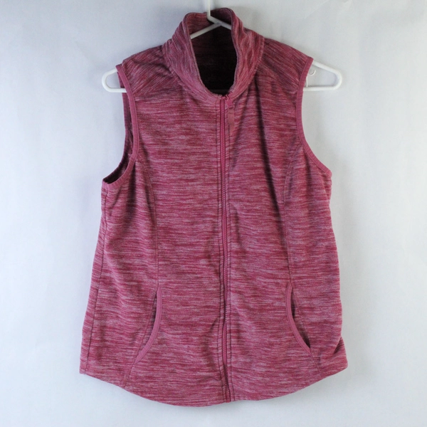 St John's Bay Active Fleece Vest Women's Size M Heather Pink Full Zip Polyester