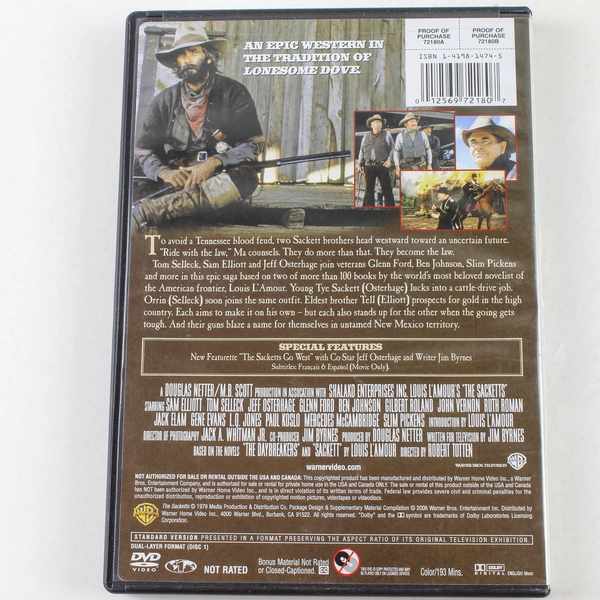 Louis L'Amour The Sacketts 1979 2-Disc DVD Sam Elliott Tom Selleck Western 2006