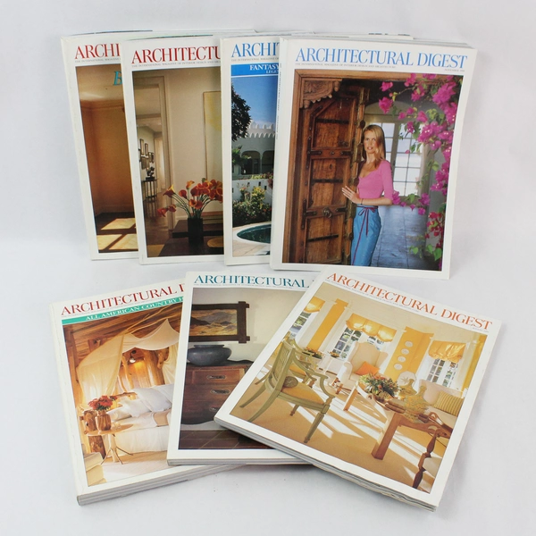 Lot of 7 Vintage Architectural Digest Magazines 1999 Jan-Mar, June-Aug & Nov