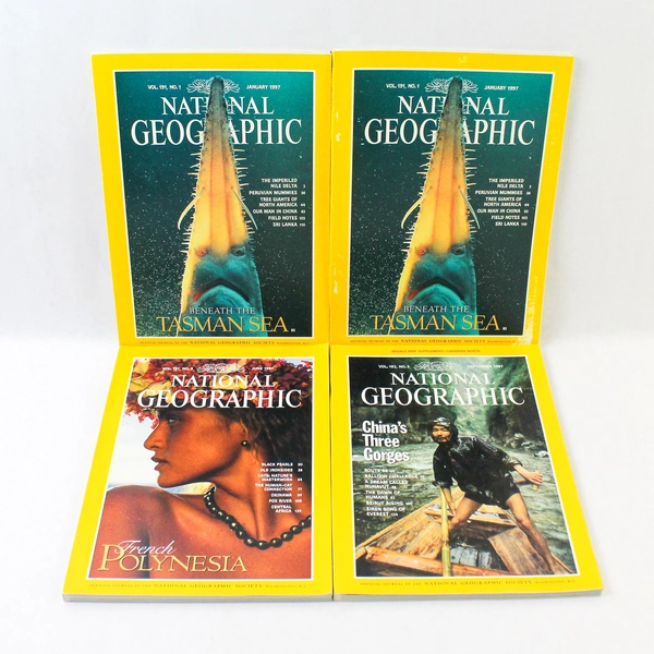 Lot of 4 Vintage National Geographic Magazines 1997 January June & September