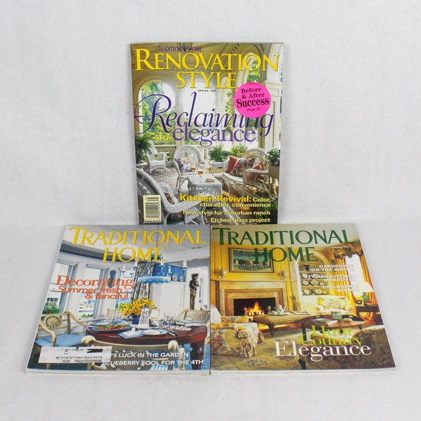 Lot of 3 Vintage Traditional Home Magazine Spring July and September 1997 Issues