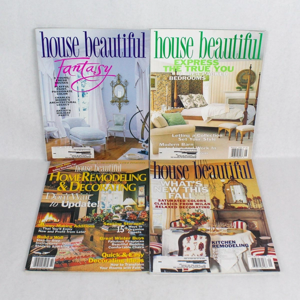 Lot of 4 Vintage House Beautiful Magazine Jan Aug Sept & Winter 1996 Issues