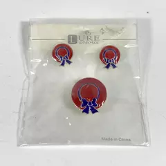 Lure Bijoux Red Hat Society Enamel Pin And Stud Earrings