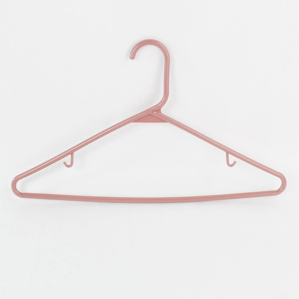 Lot of 10 Shades of Pink Plastic Tubular Clothing Hangers With Hooks