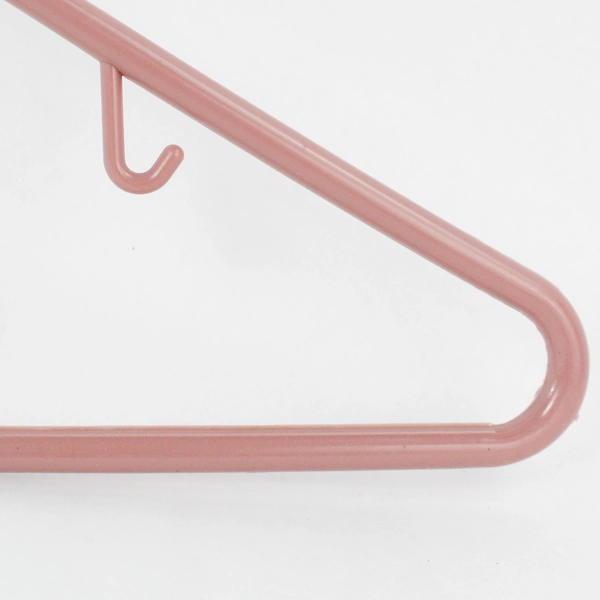 Lot of 10 Shades of Pink Plastic Tubular Clothing Hangers With Hooks