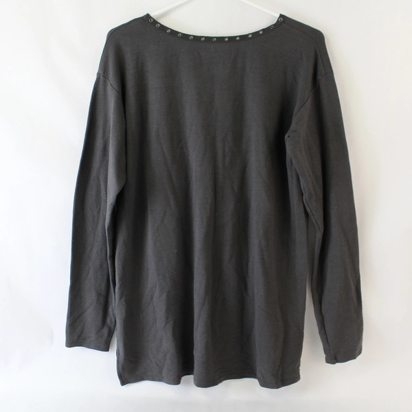 American Eagle Soft & Sexy Gray Long-Sleeved Shirt Women's Medium