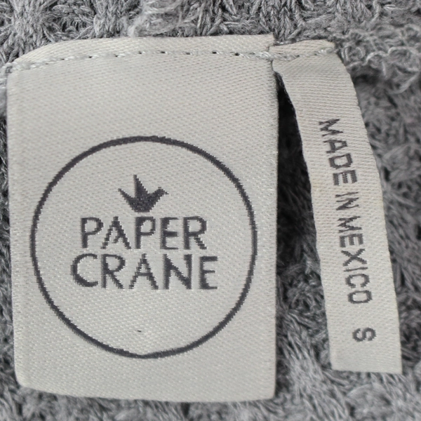 Paper Crane Gray Hooded Cropped Long-Sleeved Shirt Women's Size Small