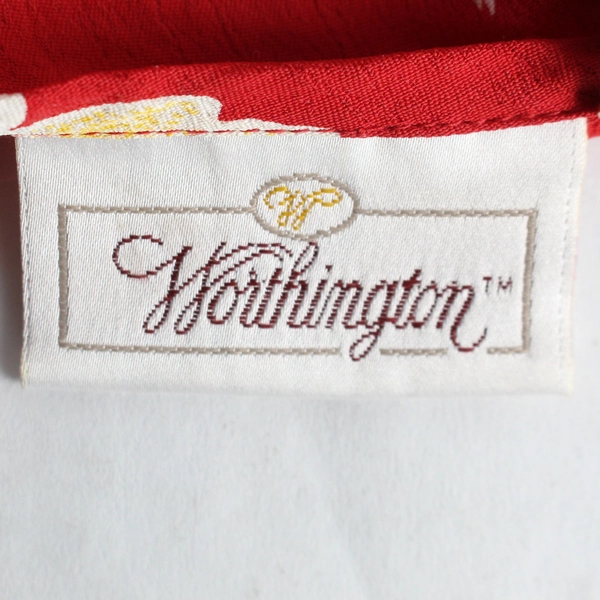 Worthington Long Red Floral Pattern Shoulder Pads Dress Women's Size 14P