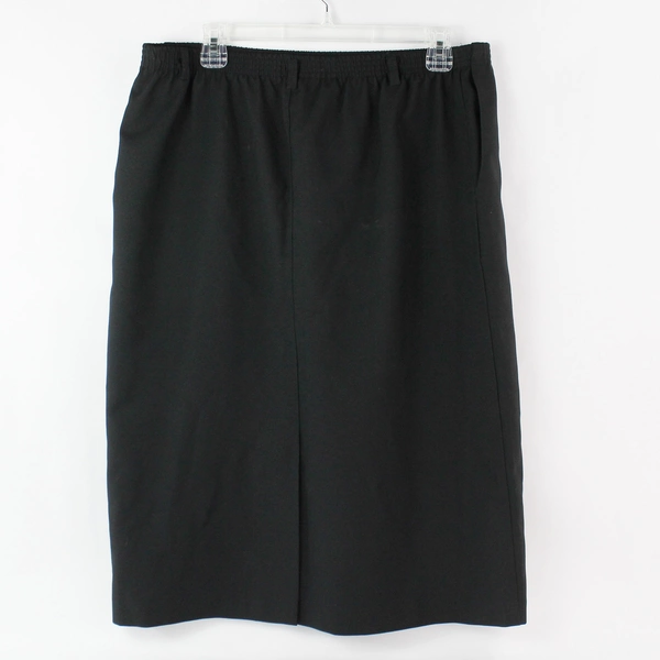 Alfred Dunner Black Mid-Length Elastic Waist Skirt Women's Plus Size 18