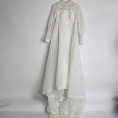 Stained Vintage White Wedding Dress Women's Size Small For Costume Crafting