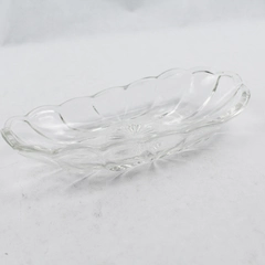 Vintage Clear Glass Fountainware Decorative Banana Split Dish Candy 8"