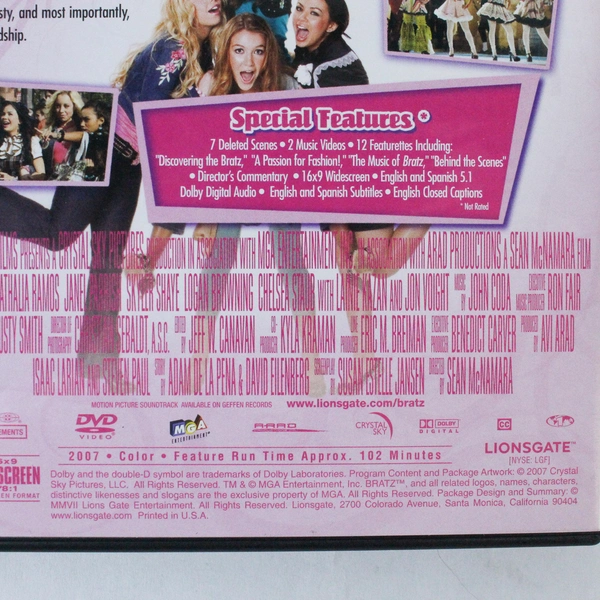 Bratz The Movie DVD 2007 Widescreen Lionsgate 