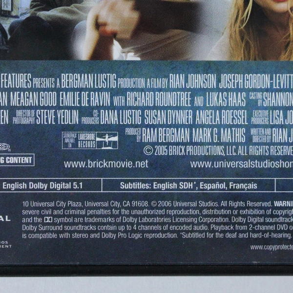 Brick A Detective Movie DVD 2006 Universal Studios Rated R