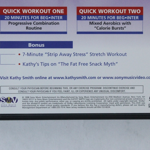 Kathy Smith Timesaver Cardio Fat Burner DVD 2001 Sony Music Entertainment