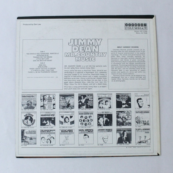 Jimmy Dean Mr. Country Music Vinyl LP 1967 Columbia 33RPM