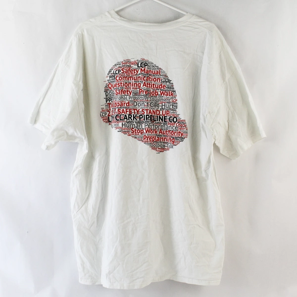 Hanes Loy Clark 2017 Safety Stand Up White Cotton T-shirt Men's Size 2XL