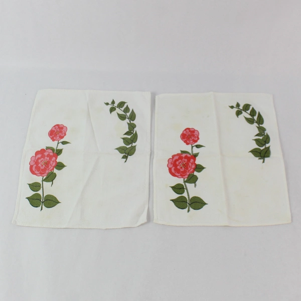 Lot of 9 Vintage Cloth Napkins with Flower Designs For DIY Fabric Cutters