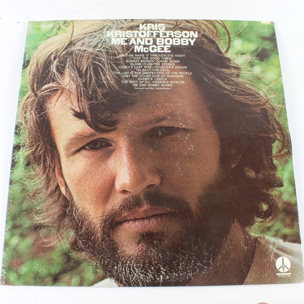 Kris Kristofferson "Me and Bobby McGee" 1971 Vinyl Record Monument Good Cond