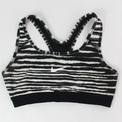 Nike Dri-Fit Black and White Tiger Print Sports Bra Women's Size XS