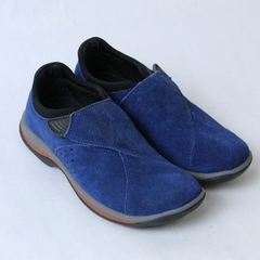 Acorn Shoes Women's W6 Navy Blue Faux Suede Flats Easy Fasten Closure