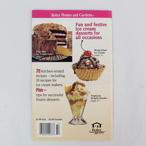 Vintage 1998 Better Homes and Gardens Magazine Booklet Frozen Desserts Recipes