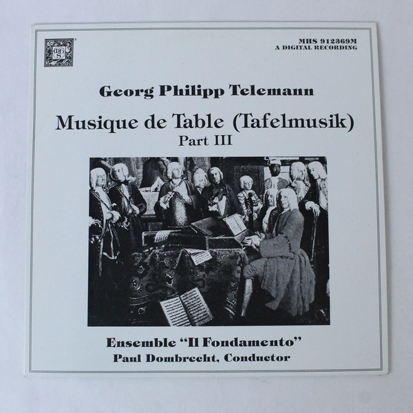 Georg Philipp Telemann Musique de Table Part III Tafelmusik Vinyl LP 1989 Record