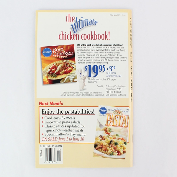 Vintage Pillsbury Classic Cookbooks Grilling Picnics Camping Recipes May 1998