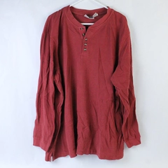King Size Thermal Style Shirt Men's Size 2XL Big Red Long Sleeves