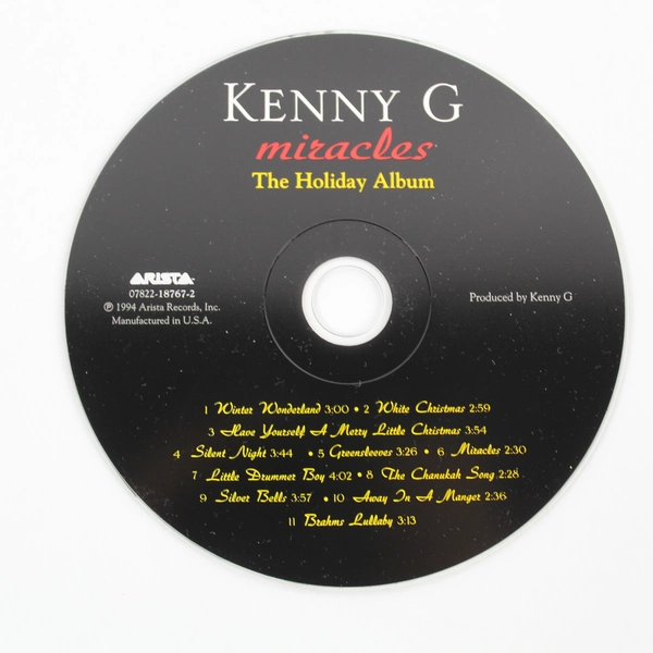 Kenny G Miracles Holiday Album CD 1994 Arista Winter Wonderland Good Condition