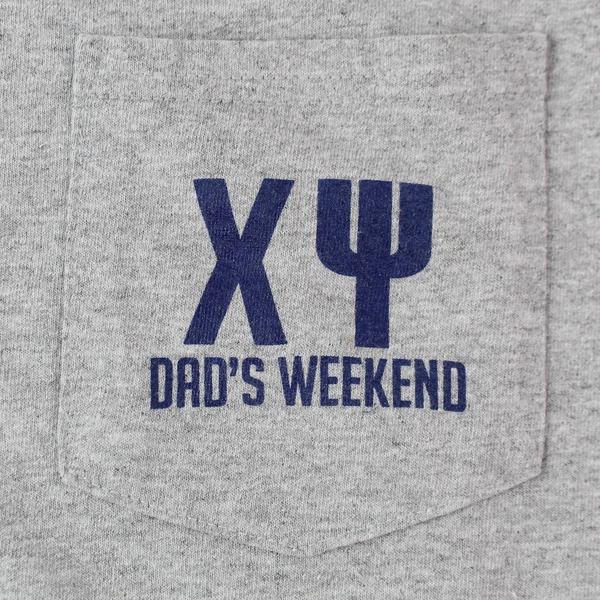 Gildan T Shirt Size M Dad's Weekend CHI PSI 2019 Gray Long Sleeve