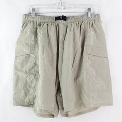 Vintage Head Men's Sz XL Beige Nylon Belted Shorts Elastic Waist Lightweight