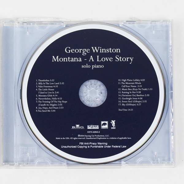 Montana: A Love Story by George Winston 2004 Solo Piano Audio CD