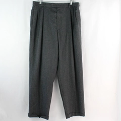 Vintage Slates Men's W36 L32 Wool Blend Pleated Pants Charcoal Gray
