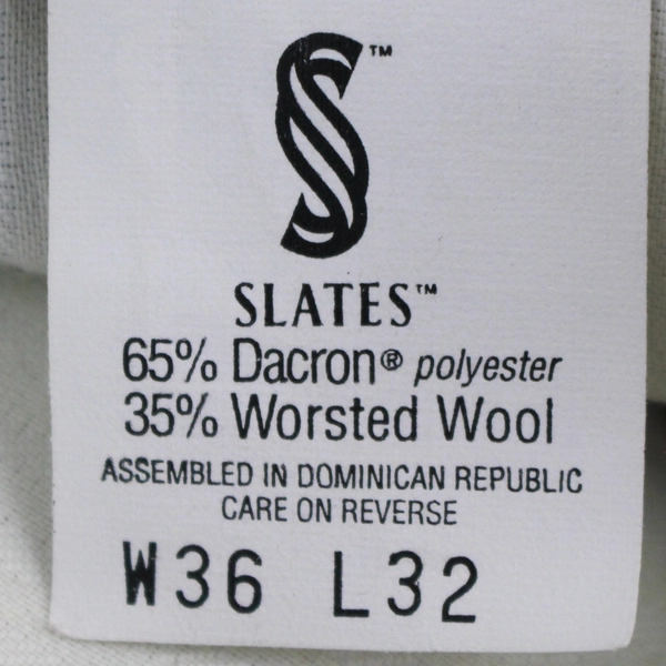 Vintage Slates Men's W36 L32 Wool Blend Pleated Pants Charcoal Gray