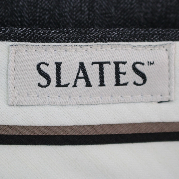 Vintage Slates Men's W36 L32 Wool Blend Pleated Pants Charcoal Gray