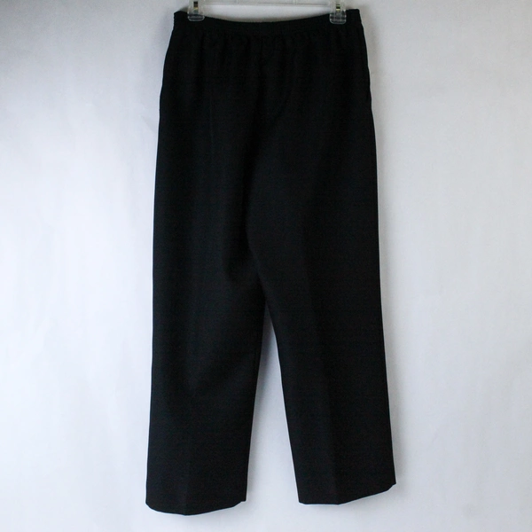 Alfred Dunner Black Pants Slacks Women's Size 12 Elastic Waist Pockets
